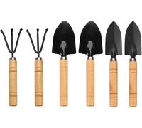 6 Pcs Mini Garden Tools with Wooden Handle and Shovel for Small Flowers and Plants