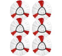 6 Pcs Mop Heads Compatible With Vileda Turbo Mop 2 In 1 Microfibre Mop Heads (Red)