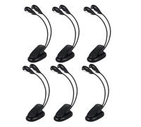 6 Pcs Music Stand Light, Clip on LED Book Lights, USB and AAA Battery Operated, Reading Lamp in Bed, 4 Brightness Levels