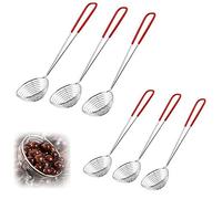 6 PCS Passoire, Cuillère de Cuisine en Acier Inoxydable, Passoire à Fondue Chinoise Epuisette à Fondue, avec Poignée Longue pour Légumes, Champignons, Viande, Poisson 29 CM y 27 CM