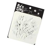 6 Pcs PET Flowers Stencils Plant Drawing Templates for Classroom Activities and Crafting Art & Craft Plant Drawing Templates Flowers Pet Painting