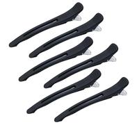 6 pcs pince cheveux,grosse pince cheveux, pince cheveux femme,pince a cheveux Antidérapantes,hair clip avec Bande en Silicone,Pince Crocodile Cheveux, Epingle à Cheveux Outil de Coiffure(Noir)