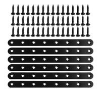 6 Pcs Plaque Perforée Noire Connecteurs plats Support de Plaque Perforée 244 x 19 x 3mm Plaque Fixation Metal Équerre Plate de Fixation Équerres Plates Support pour la Fixation de Meubles