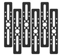 6 Pcs Plaques Perforées, Equerre Metal Perforées, Plaque Perforée, Platine Plaques d'Assemblage Perforée Plates, Connecteur de Réparation de Bois avec 8 Trous Fente, Noir, 200 x 36 x 3 mm