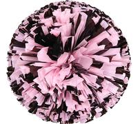 6 Pcs Pom-Poms de Cheerleading avec Anneau Facile à Saisir, Pom-Poms de Cheerleading en Plastique pour la Danse Sportive et l'Esprit d'Équipe (Noir & Violet)
