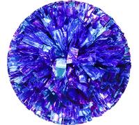 6 Pcs Pom-Poms de Cheerleading avec Anneau Facile à Saisir, Pom-Poms de Cheerleading en Plastique pour la Danse Sportive et l'Esprit d'Équipe (Bleu & Violet)