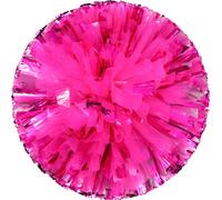 6 Pcs Pom-Poms de Cheerleading avec Anneau Facile à Saisir, Pom-Poms de Cheerleading en Plastique pour la Danse Sportive et l'Esprit d'Équipe (Métal Rose)