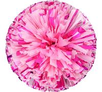 6 Pcs Pom-Poms de Cheerleading avec Anneau Facile à Saisir, Pom-Poms de Cheerleading en Plastique pour la Danse Sportive et l'Esprit d'Équipe (Rose)