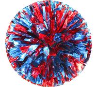6 Pcs Pom-Poms de Cheerleading avec Anneau Facile à Saisir, Pom-Poms de Cheerleading en Plastique pour l'Esprit d'Équipe Sportive (Bleu & Rouge)