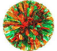 6 Pcs Pom-Poms de Cheerleading avec Anneau Facile à Saisir, Pom-Poms de Cheerleading en Plastique pour l'Esprit d'Équipe Sportive (Or & Vert)