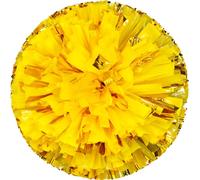 6 Pcs Pom-Poms de Cheerleading avec Anneau Facile à Saisir, Pom-Poms de Cheerleading en Plastique pour la Danse Sportive et l'Esprit d'Équipe (Jaune et Or)