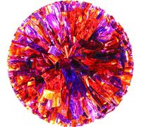 6 Pcs Pom-Poms de Cheerleading avec Anneau Facile à Saisir, Pom-Poms de Cheerleading en Plastique pour la Danse Sportive et l'Esprit d'Équipe (Or & Violet)