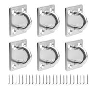 6 Pcs Pontet Inox, M5 Plaque à Oeillets en Acier Inoxydable, M8 Plaque à œil en Acier Inox, Crochets de Plafond Support Murale pour Suspension Fixation de Balançoire Chaise Hamac de Yoga