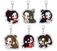 6 Pcs Porte Clés Heaven Official's Blessings Anime Figurine Xie Lian Hua Cheng Pendentifs Porte-Clés Decoration Acrylique Keychain