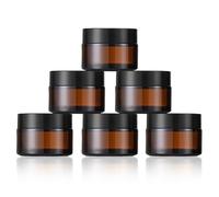 6 Pcs Pot Verre Ambré, 30 ml Petit Pots Vide Cosmétiques, Pot Bougie Vide, Pot Vide Cosmétiques, Petit Pot en Verre avec Couvercle, Pot à Crème à Remplir, pour crèmes, lotions, huiles essentielles