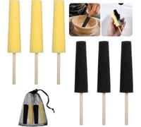 6 PCS Pottery Sponges, Pottery Trimming Tools for Clay Ceramic Shaping Carving Burr Repairing Sponge on A Stick,2 Colors