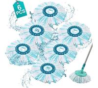 6 Pcs pour Serpillere Leifheit Tête De Mop De Remplacement,Système à 2 Fibres Balai pour Leifheit Serpillière Franges De Remplaceme