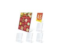 6 Pcs Présentoir Incliné de Table A5, Présentoir de Table Acrylique A5, Support de Panneau Acrylique Transparent, Porte Affiche A5 Pour Maison, Magasin, Restaurant, l'École, Agents de Voyage