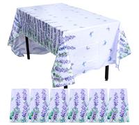 6 PCS Printemps d'été Couchette en plastique floral Couvre-table rectangulaire Couverture imperméable Tiches pour la douche nuptiale Picnic Dining Anniversaire de mariage Décorations de fête de mariag