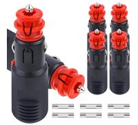 6 Pcs Prise Allume Cigare Male 12V/24V Prise Allume-Cigare Fiche, Allume Cigares Fiche avec 10A Fusible pour Camions Automobiles Bateau Moto
