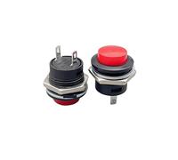 6 pcs R13-507 Momentary SPST NO Red Black White Yellow Green Blue Round Cap Push Button Switch AC 6A/125V 3A/250V 6color NWPNLXEA(Rot)