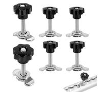6 Pcs Raccords à Vis pour Rail Arrimage M8x60, Sangles d'Arrimage 500 daN | Accessoires de Fixation Avec Écrou Poignée Etoile, Acier Galvanisé, Facile à Installer, pour Rail Aero et Rail Moto