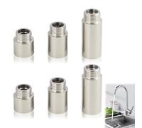 6 Pcs Rallonges de Robinet 1/2" en Acier Inoxydable, Rallonges Robinet Extérieur et Raccord Fileté G1/2 pour Robinets, Pommeaux de Douche et Applications Multiples