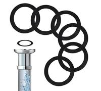 6 Pcs Rondelles en Caoutchouc avec Joint Torique, Caoutchouc Plat Rondelle, OD 55mm, ID 41mm, Joint Bonde Evier pour Bassins D'eaux Usées, Tuyau D'évier de Cuisine, Tuyau D'évacuation(Noir) (55mm)
