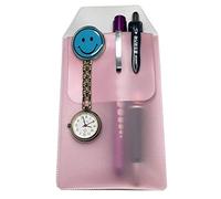 6 Pcs Rose PVC Plat Médecin Infirmières Dédié Insertion Anti-Fuite Stylo Sacs Pratique Antifouling Poche Insérer Type Crayons Étuis Pochettes Titulaires pour Protection De Poche