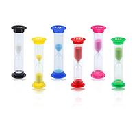 6 Pcs Sabliers Minuterie Horloge de Sable Hourglass, 30 Sec / 1 Minute / 2 Minutes / 3 mins / 5 Minutes / 10 Minutes Désigné pour Cuisine, Exercice, Bureau (Multicolore)