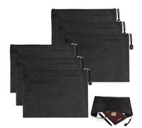 6 Pcs Sac de Pochette Banque à Fermeture éclair A5 23 * 17.8 cm Pochette Bancaire de Dépôt et Imperméable Billet en Oxford pour Ranger de L'argent Facture Documents et Ranger des Objets (Noir)