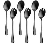 6 PCS Set de Couverts à Salade en Acier Inoxydable Cuillère à Salade Fourchette à Salade Couvert a Salade Fourchettes à Salade, Garanti Lave-Vaisselle, pour la Cuisine l'hôtel Le Restaurant la fête