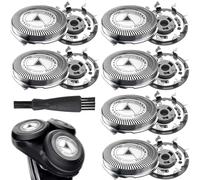 6 Pcs SH50/30 Têtes de Remplacement Compatible avec Philips 3000 5000 Têtes de Rasoir avec Nettoyage Brosse, Humide Sec Accessoires Pour Rasoir Compatible avec Philips Aquatouc, AT8xx/AT7xx/PT7xx