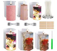6 Pcs Silicone Candle Moulds-3d Hexagonal Candle Moulds For Pillar Candle Making And Epoxy Resin Casting-Diy