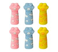 6 Pcs Silicone Crayon Extension De Contention De Dessins Dessins Animés Cattes À Griffes Beaux Toppers Bureau Scolaire Supplies En Silicone Toppers Charmant D'extension