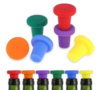6 Pcs Silicone Wine Stopper for Wine Bottles, Reusable Champagne Bottle Stopper Glass Bottle Sealer Stoppers Beer Beverage Cover, Airtight Seal Beverage Bottle Stopper to Keep Wine Fresh