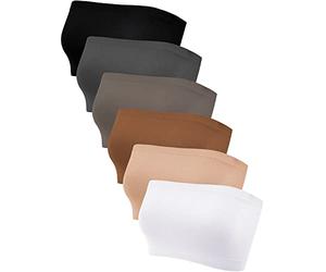 6 Pcs Soutiens-Gorge Bandeau sans Bretelles sans Couture (as4, Alpha, x_l, Regular, Regular, Multicolore)