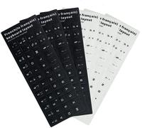 6 Pcs Sticker Clavier Azerty Français, Autocollant Clavier Azerty Français(3 Noirs et 3 Blancs)