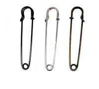 6 pcs Super épingles à nourrice Bent Aiguille DIY Breastpin Pull/châle Boucle pour couvertures Crafts Tissu tricoté Jupes 3Inch(75MM) Noir(Couleur aléatoire)