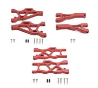 6 pcs Suspension métallique Bras Swing Bras réglé Avant et arrière Compatible avec 1 7 échelles Mojave 6s 4WD RC Cardits de Mise à Niveau de la Voiture(Red)