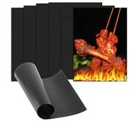 6 Pcs Tapis de Cuisson Barbecue, 40x30CM Tapis de Grille Barbecue, Tapis BBQ Anti-Adhérent Reutilisable, Feuille de Cuisson Four Accessoires Barbecue Electrique Barbecue à Gaz Charbon Electrique