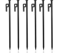 6 Pcs Tent Pegs, Tent Pegs, 30 Cm Ground Anchor Stake, Heavy Duty Metal Camping Pegs, Ground Fixing Stake With Hooks For Tent Tarpaulin Garden Outdoor Camping