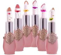 6 Pcs Transparent Changer Couleur Baume À Lèvres Hydratant Rose Cristal Gelée Fleur Maquillage Température Rouge À Lèvres Longue Durée Baume À Lèvres Changement De Couleur Température Des Lèvres