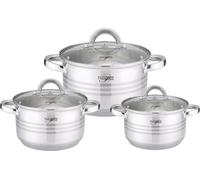 6 pcs. ustensiles de cuisine en acier inoxydable 18/10 à induction Set de casseroles avec couvercle Gastronomie
