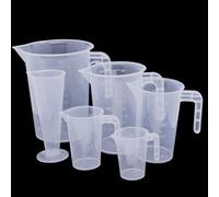 6 Pcs Verre Doseur en Plastique, 50/100/250/500 ml 1 Litre Tasses à Mesurer Graduée, Pichets Doseur en Plastique, Verres à Mesurer avec Poignées, Tasse à Mesurers pour Laboratoire Cuisson Cuisine