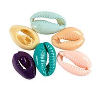 6 perles de coquillage 20 mm - Multicolore
