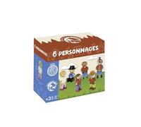 6 personnages en bois de l univers