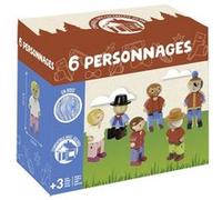 JeuJura – Coffret de 6 personnages en bois – Jeu de construction – Mixte – À partir de 3 ans