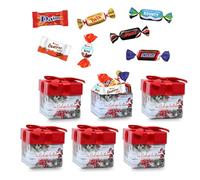 6 Petites Boites au décor de Noël garnies d' un assortiment de 7 chocolats Kinder, Daim, Célébrations | A Offrir à Noël ou en Fin d'Année