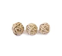 6 Petites boules de corde 3 cm - Marron - Taille Unique